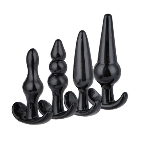 Plug-Quatro Anal Plugs Starter Set- 4-Pack Black Power Escorts