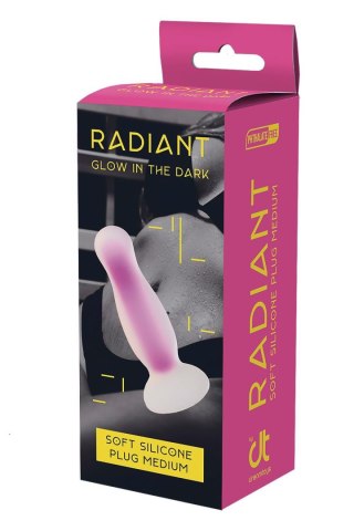 RADIANT SOFT SILICONE GLOW IN THE DARK PLUG MEDIUM PURPLE Dream Toys