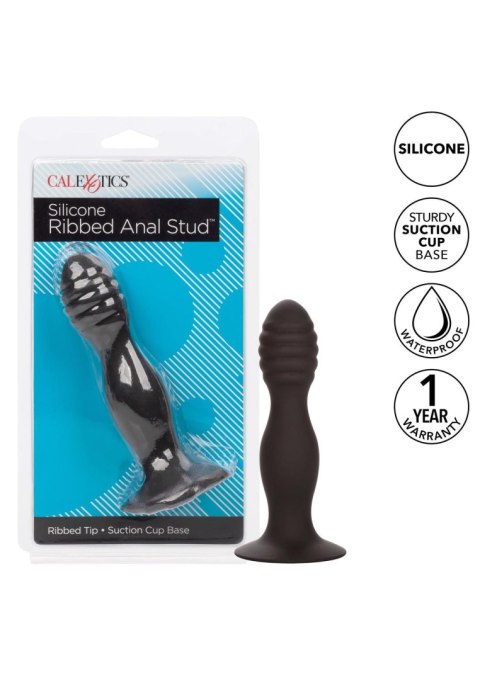 Ribbed Anal Stud Black Calexotics