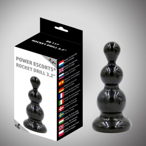 Rocket drill 3,2 inch black anal plug 3,2 inch / 8 cm Power Escorts