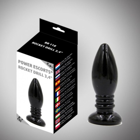 Rocket drill 3,4 inch black anal plug 3,4 inch / 8,7 cm Power Escorts