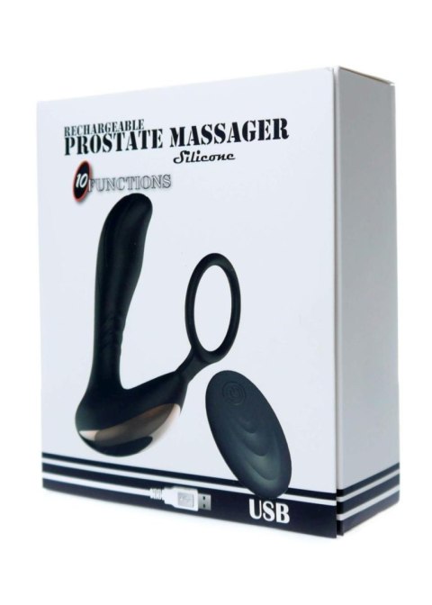 Stymulator-Prostate Massager with Ring USB 10 Function / Remote Control B - Series Magic