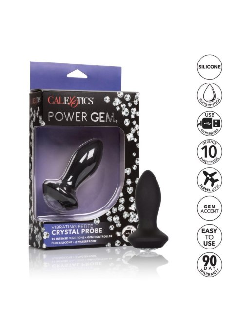 Vibrating Petite Crystal Probe Black Calexotics