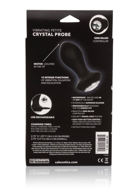 Vibrating Petite Crystal Probe Black Calexotics