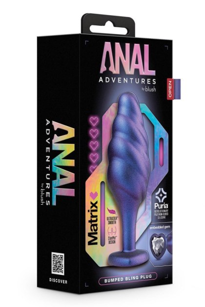 ANAL ADVENTURES MATRIX BUMPED BLING PLUG SAPPHIRE Blush