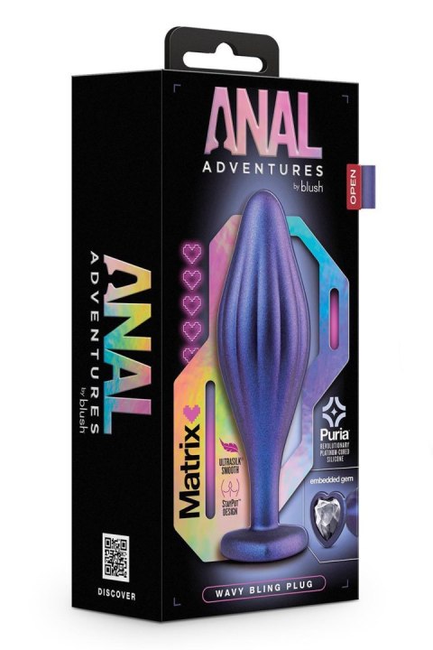 ANAL ADVENTURES MATRIX WAVY BLING PLUG SAPPHIRE Blush