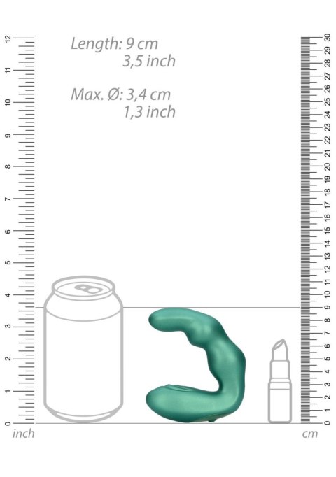 Bent Vibrating Prostate Massager with Remote Control - Metallic Green Ouch!