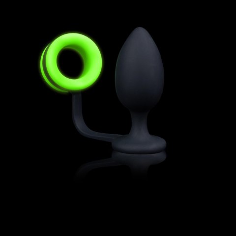 Butt Plug with Cock Ring - GitD - Neon Green/Black Ouch!