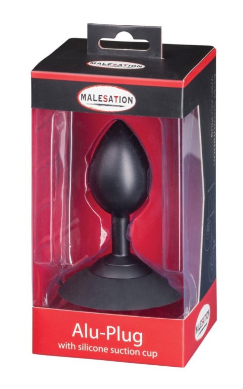 MALESATION Alu-Plug with suction cup large, black Malesation