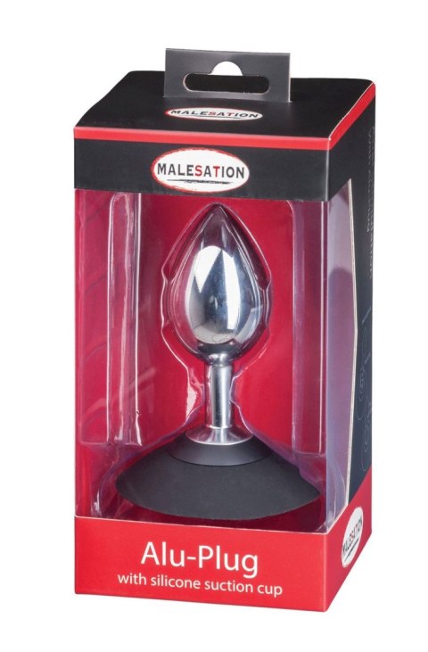 MALESATION Alu-Plug with suction cup large, chrome Malesation