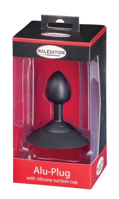 MALESATION Alu-Plug with suction cup small, black Malesation