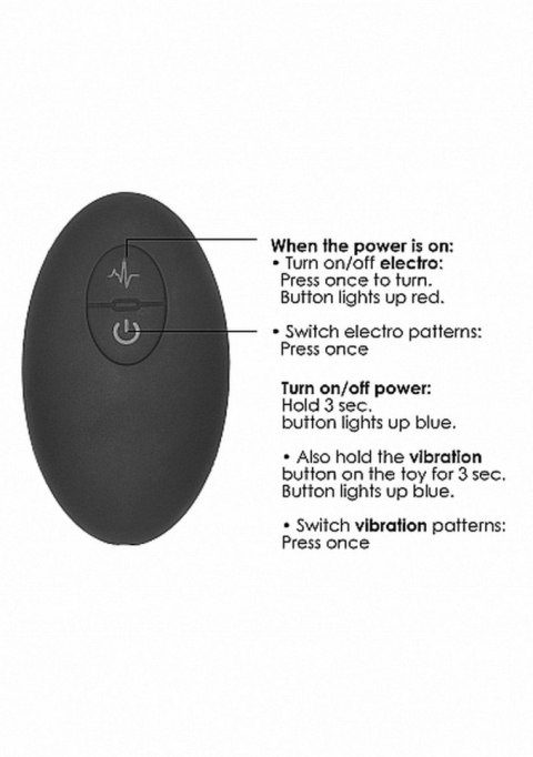 Remote Controlled E-Stim & Vibrating G/P-Spot Vibrator - Black ElectroShock