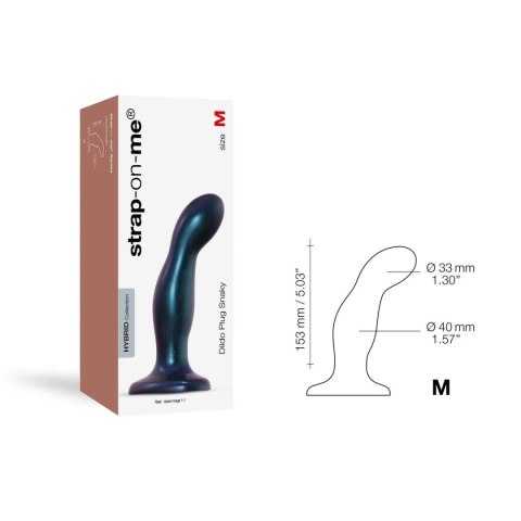 DILDO PLUG SNAKY BLEU METALLIC - M Strap-on-me