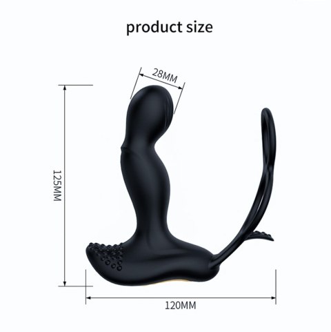 Wibrator-Silicone Massager 7 Function and Heating Function, Black B - Series Fox