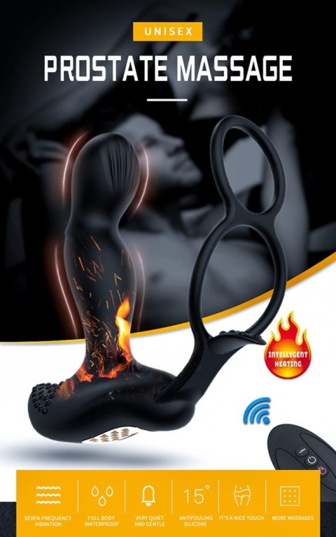 Wibrator-Silicone Massager 7 Function and Heating Function, Black B - Series Fox