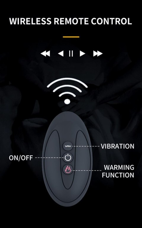 Wibrator-Silicone Massager 7 Function and Heating Function, Black B - Series Fox