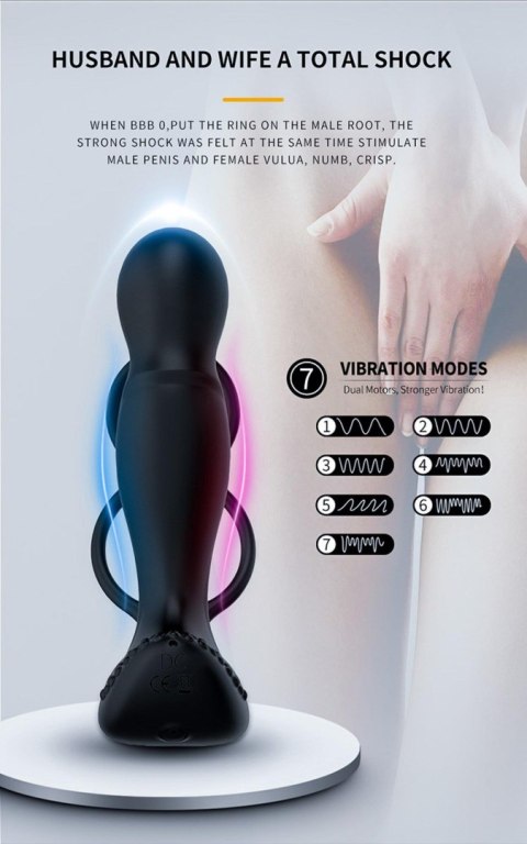 Wibrator-Silicone Massager 7 Function and Heating Function, Black B - Series Fox