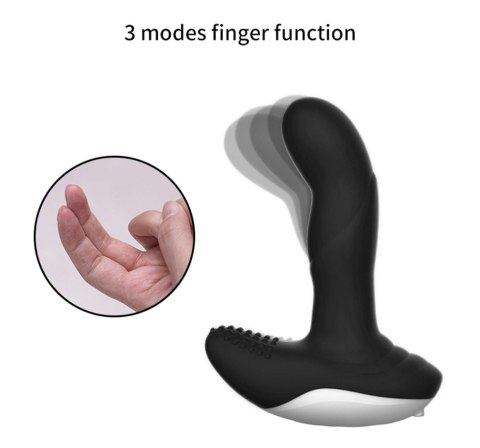 Wibrator-Silicone Massager USB 7 Function + Pulsator / Heating BLACK B - Series Fox