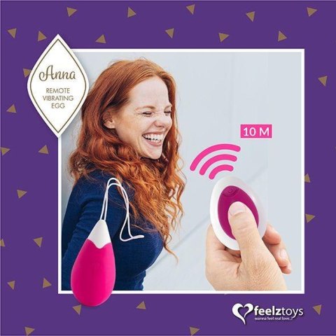 FeelzToys - Anna Vibrating Egg Remote Deep Pink FeelzToys