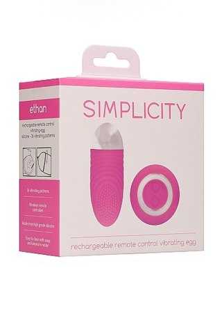 Ethan - Rechargeable Remote Control Vibrating Egg - Pink Simplicity