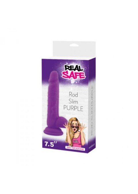 Dildo-FALLO REALISTICO REAL SAFE ROD SLIM PURPLE Real Safe