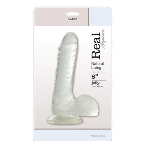 Dildo-JELLY DILDO REAL RAPTURE CLEAR 8"""""""""""""""" Real Rapture