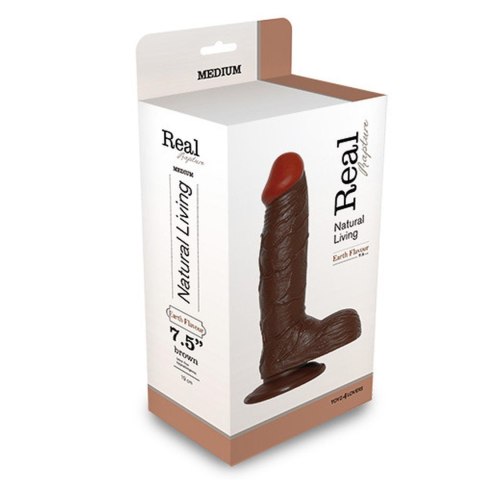 Dildo-REALISTIC DILDO REAL RAPTURE BROWN 7.5"""""""""""""""" Real Rapture