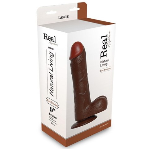 Dildo-REALISTIC DILDO REAL RAPTURE BROWN 9"""""""""""""""" Real Rapture