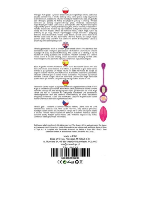 Vibrating Kegel Balls 32mm 80g Pink 10 function USB Remote Control - B - Series B - Series Femme