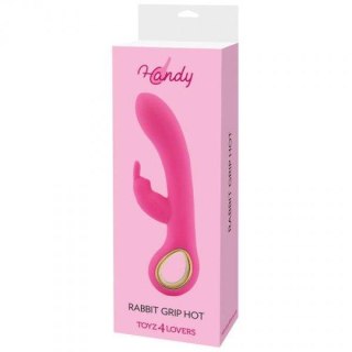 Wibrator-VIBRATORE RABBIT HANDY RISCALDANTE RABBIT GRIP HOT PINK Toyz4lovers