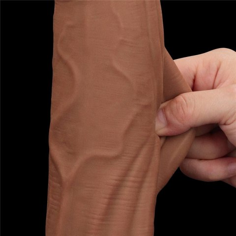 12'' King Sized Sliding Skin Dual Layer Dong Brown Lovetoy