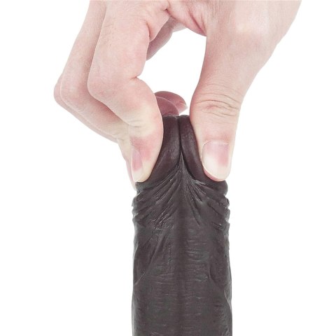 7'' Sliding Skin Dual Layer Dong - Black Lovetoy