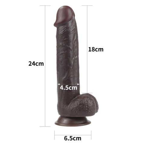 9.0'' Sliding Skin Dual Layer Dong - Black Lovetoy